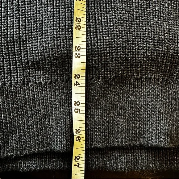 H&M Cotton Blend Textured Knit Crew Neck Sweater Size Large Charcoal Grey - Picture 5 of 7